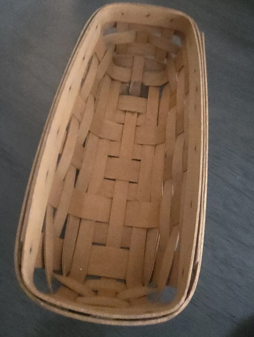 Vintage 1997 Longaberger Small Cracker Basket Blue Floral Liner